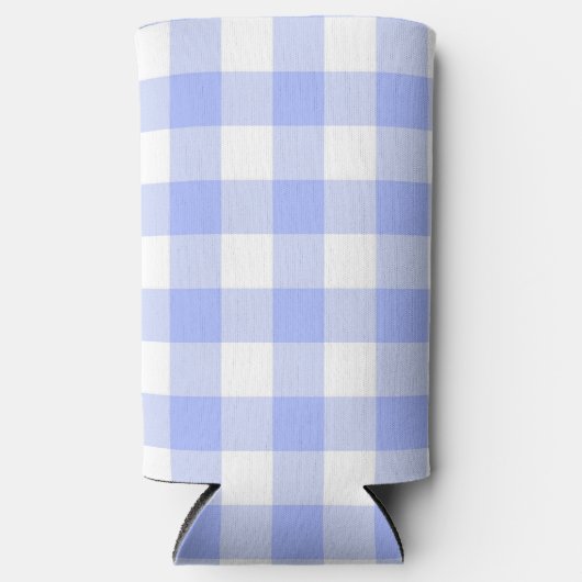 Blue Gingham Seltzer Blikjeskoeler (Voorkant)