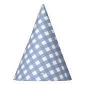 Blue Gingham Serenity Blue Design Feesthoedjes (Links)