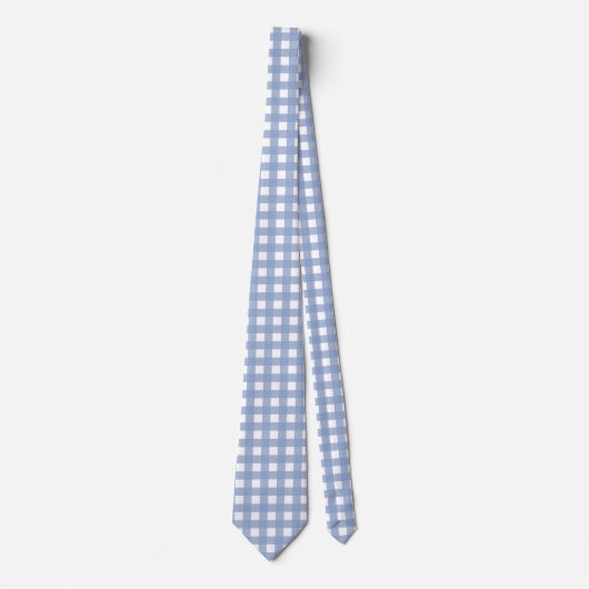 Blue Gingham Serenity Blue Stropdas (Voorkant)
