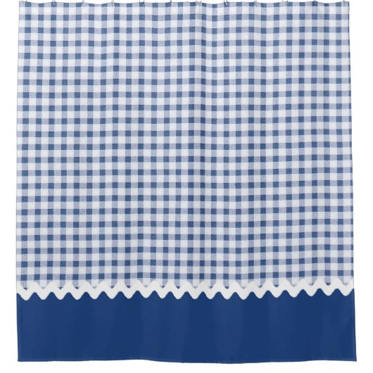 Blue Gingham Shower Curtain Douchegordijn (Voorkant)