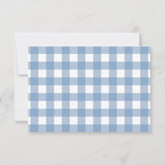  Blue Gingham Silly Goose 1st Birthday Bedankkaart (Achterkant)