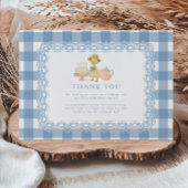  Blue Gingham Silly Goose 1st Birthday Bedankkaart