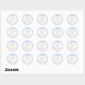 Blue Gingham Silly Goose Baby Shower Ronde Sticker (Vel)