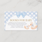 Blue Gingham Silly Goose Shower Books for Baby Informatiekaartje (Voorkant)