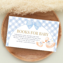 Blue Gingham Silly Goose Shower Books for Baby Informatiekaartje