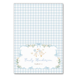 Blue Gingham Silly Goose Table Place Cards Kaart