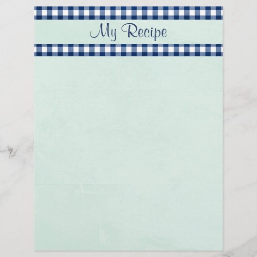 Blue Gingham Stationery (Voorkant)