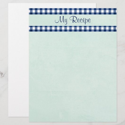 Blue Gingham Stationery (Voorkant / Achterkant)