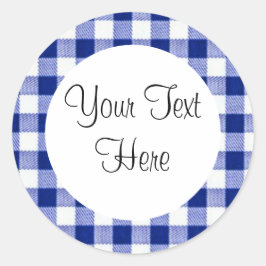 Blue Gingham Sticker