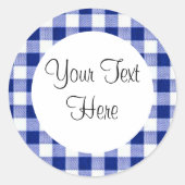 Blue Gingham Sticker (Voorkant)