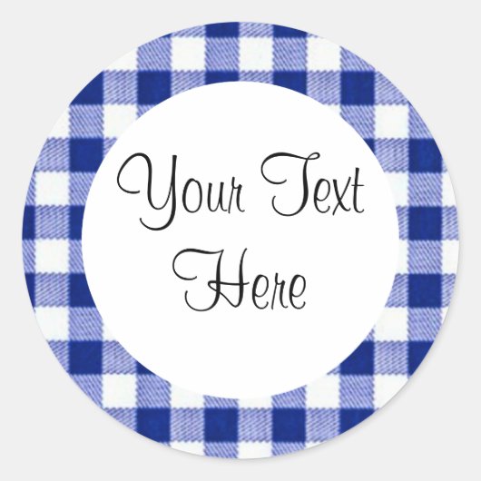 Blue Gingham Sticker (Voorkant)