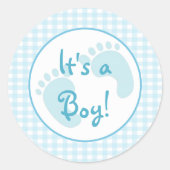 Blue Gingham Sticker (Voorkant)