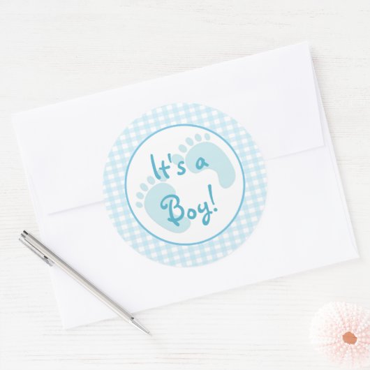 Blue Gingham Sticker (Envelop)