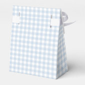 Blue Gingham Teddy Bear-Baby shower Bedankdoosjes (Achterkant)