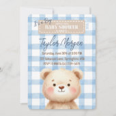 Blue Gingham Teddy Bear Kaart (Voorkant)