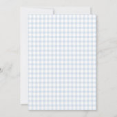 Blue Gingham Teddy Bear Neutral Baby Shower Kaart (Achterkant)