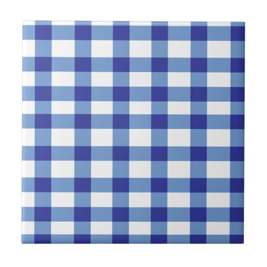 Blue Gingham Tegeltje (Voorkant)