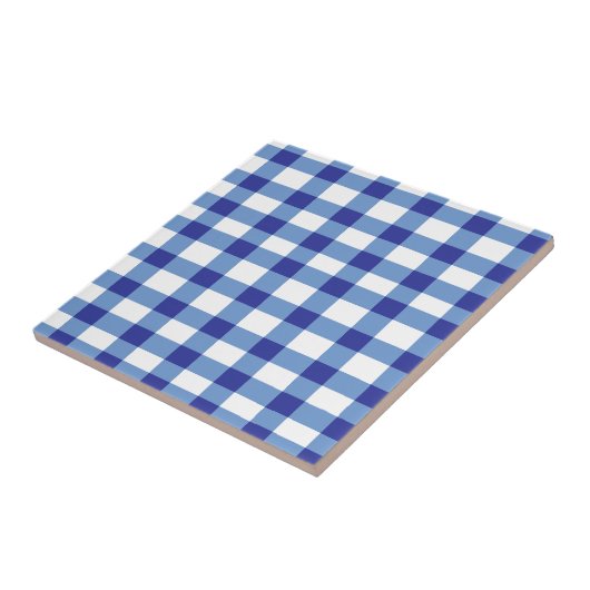 Blue Gingham Tegeltje (Zijkant)