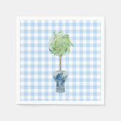 Blue Gingham topiary paper Servet (Voorkant)