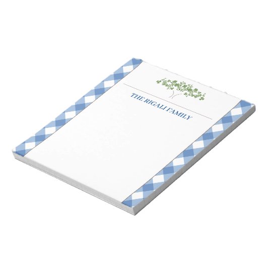 Blue Gingham Tree Classic Notitieblok (Linkerzijde)