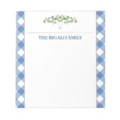 Blue Gingham Tree Classic Notitieblok (Voorkant)