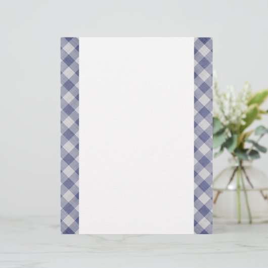 Blue Gingham Two-Sided Paper (Staand voorkant)