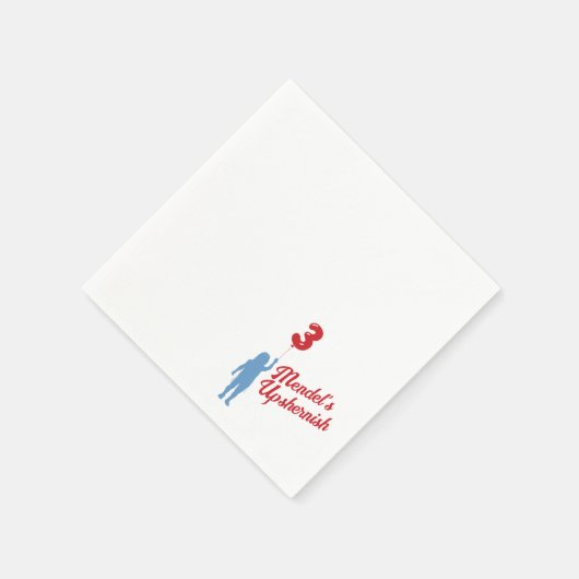 Blue Gingham Upshernish Personalized Napkin Servet (Hoek)