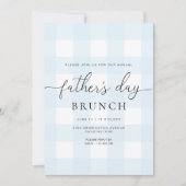 Blue Gingham Vaderdag Kaart (Voorkant)