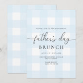 Blue Gingham Vaderdag Kaart (Voorkant / Achterkant)