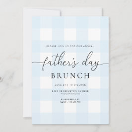 Blue Gingham Vaderdag Kaart