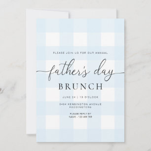 Blue Gingham Vaderdag Kaart