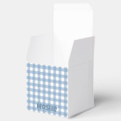 Blue gingham verjaardagsfeestje gunstzak bedankdoosjes (Geopend)