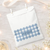 Blue gingham verjaardagsfeestje gunstzak bedankzakje (Geknipt)