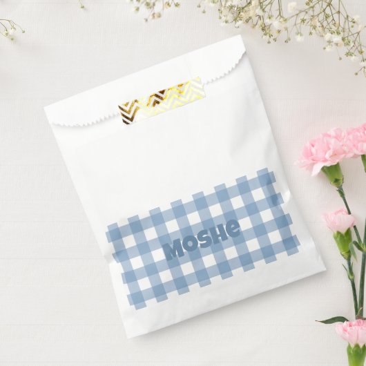 Blue gingham verjaardagsfeestje gunstzak bedankzakje (Gezegeld)