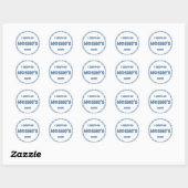 Blue Gingham verjaardagsfeestje Ronde Sticker (Vel)