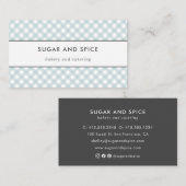 Blue Gingham Visitekaartje (Voorkant / Achterkant)