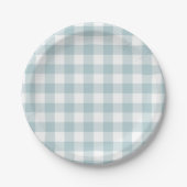Blue Gingham voor Paashaas Ears Papier Bord (Voorkant)