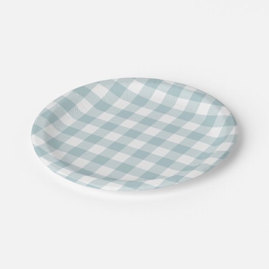 Blue Gingham voor Paashaas Ears Papier Bord (Gekanteld)