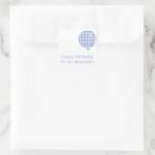 Blue Gingham Waterverf Balloon Gift Stickers (Tas)