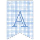 Blue Gingham Waterverf Laurel Crest Vlaggetjes (Derde vlag)