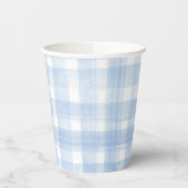 Blue Gingham Waterverf Papieren Bekers (Links)