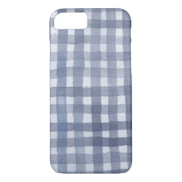 Blue Gingham waterverf Phone case