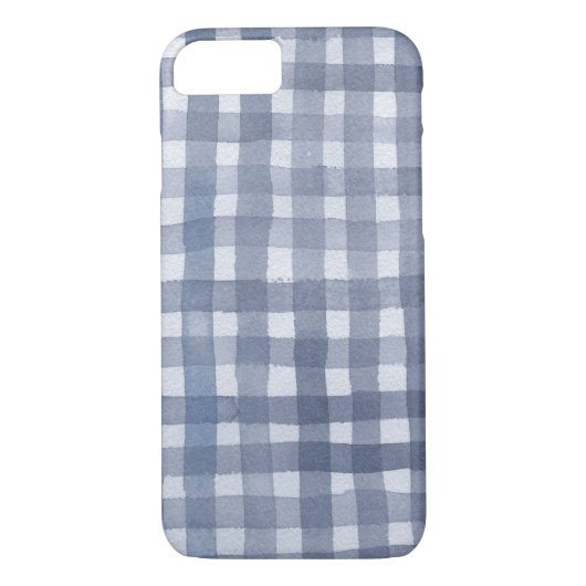 Blue Gingham waterverf Phone case (Achterkant)