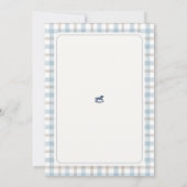 Blue Gingham We Can Bearly Wait baby shower Kaart (Achterkant)