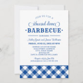 Blue Gingham Wedding Rehearsal Dinner Barbecue Kaart (Voorkant)