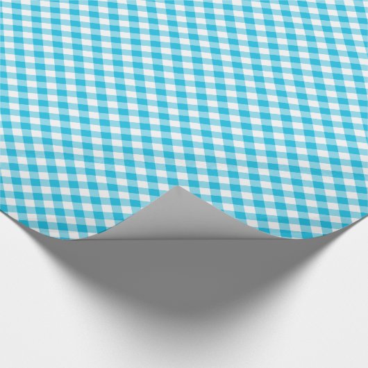 "Blue Gingham Wrapping Paper" Cadeaupapier (Hoek)