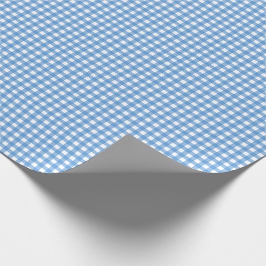 Blue Gingham Wrapping Paper Cadeaupapier (Hoek)