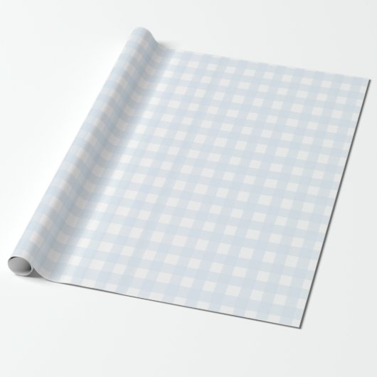 Blue Gingham Wrapping Paper Cadeaupapier (Uitgerold)