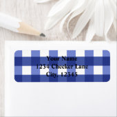 Blue Gingham Zomer Country BBQ Checker Label (Insitu)