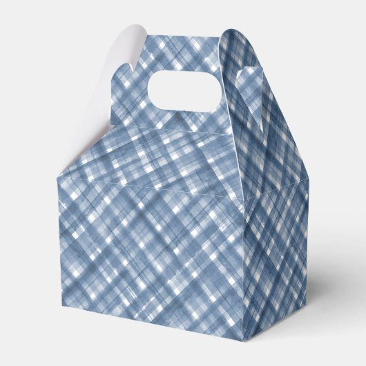Blue Gingham | Zomer picknick Baby shower Bedankdoosjes (Achterkant)